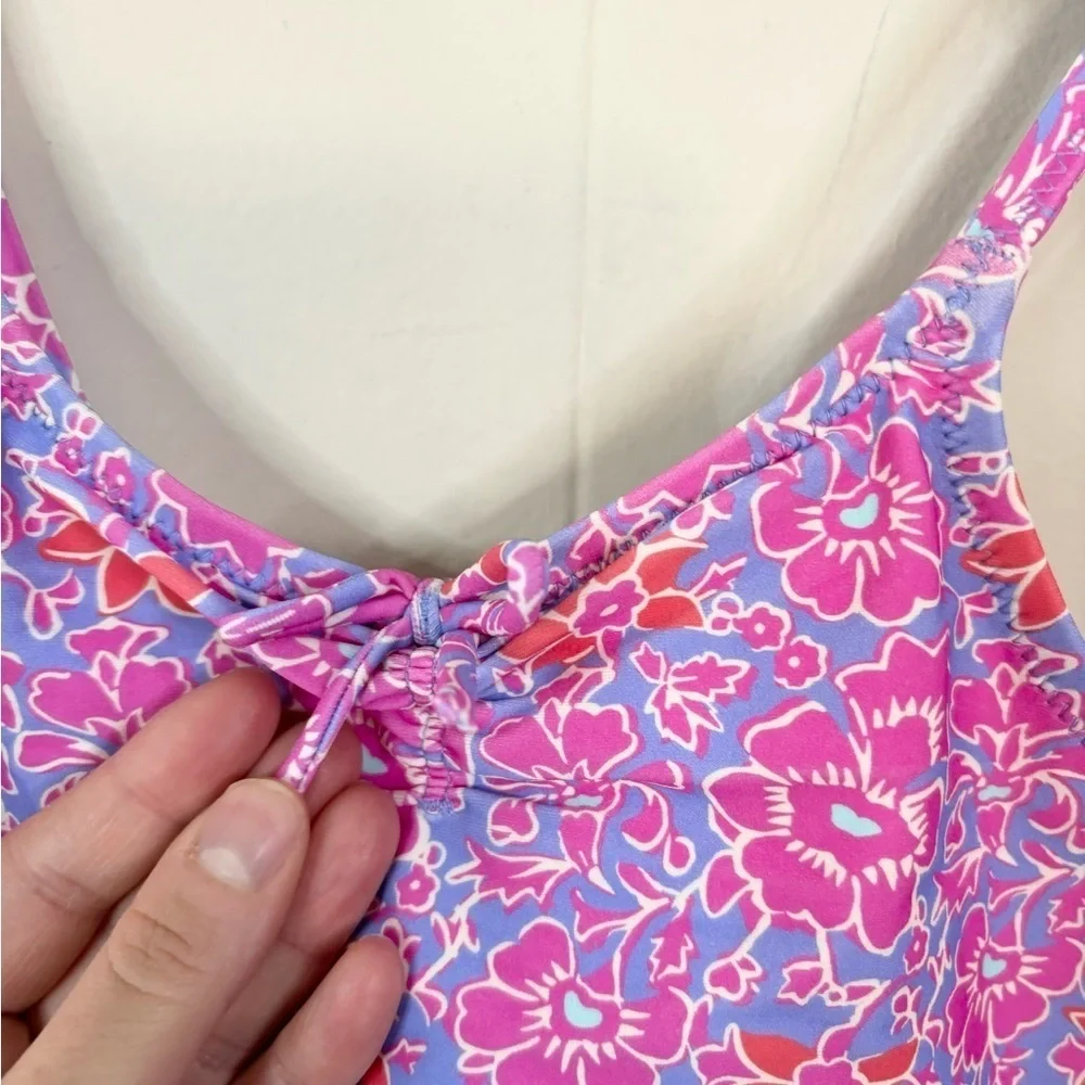 Crewcuts J Crew kids girls bikini top long line ruched tie size 8 girls new